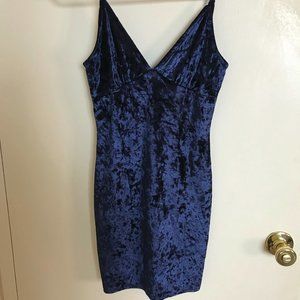 Dark blue velvet dress